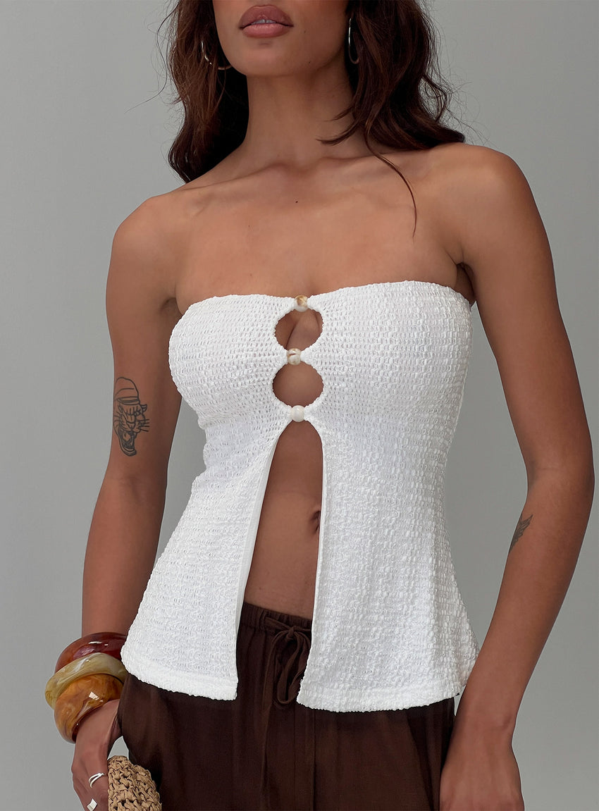 Lost Souls Strapless Cut Out Top White