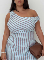 Del Rio Off The Shoulder Top Blue / Maroon Curve