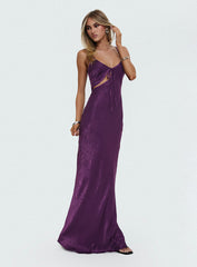 Linger Bias Cut Maxi Dress Purple