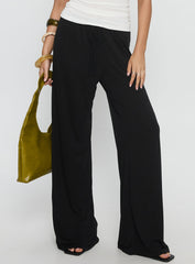 Gavrielle Jersey Wide Leg Pants Black