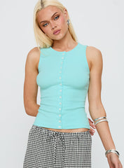 Total Angel Button Up Top Blue