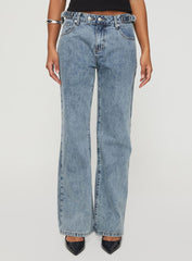 Sidle Low Rise Straight Leg Jeans Light Wash