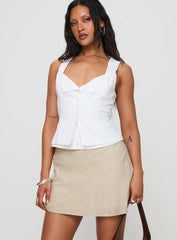 Dapple Bias Mini Skirt Beige