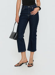Cindee High Rise Cropped Jeans Raw Indigo