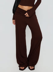 Fawne Ruched Folded Pants Brown