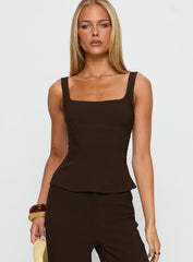 Kinsie Tailored Top Brown