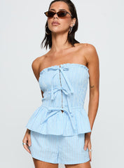 Saskea Strapless Top Blue