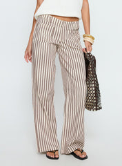 Vendi Low Rise Pant Brown Stripe