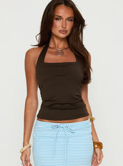 Assumptions Halter Top Brown