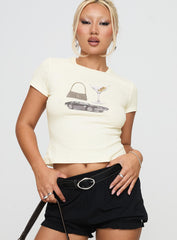 Marseille Manners Graphic Top Cream