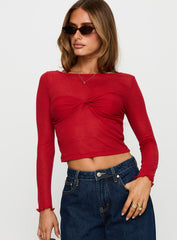 November Long Sleeve Top Red