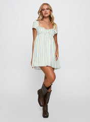 Monsterrat Mini Dress Blue Stripe
