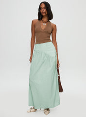 Yasemine Maxi Skirt Green / White