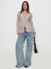 Run The World Top Brown Stripe