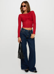 November Long Sleeve Top Red