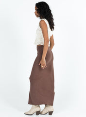 Jodie Maxi Skirt Brown