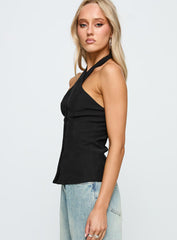 Light Is Coming Cross Detail Top Black