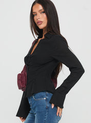 Elowenn Long Sleeve Top Black