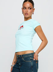 Sweet Swans Baby Tee Blue