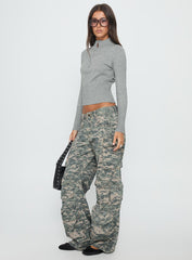 Sweetness Low Rise Straight Leg Jeans Digital Camo