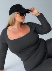 Thriving Activewear Top Grey Curve