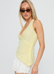 Isabellah Cross Front Halter Top Yellow