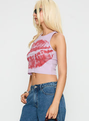 Kiss Of Love Graphic Top Purple