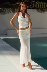 ADELUNA SHEER BOTTOM MAXI SKIRT - WHITE