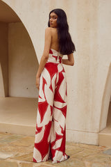Arlette Halter Jumpsuit - Arlette Red