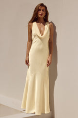 GABRIELLA COWL MAXI DRESS - LEMON