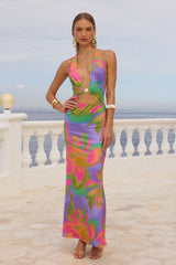 Halston Halter Maxi Dress - Diaz Iris
