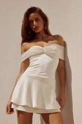 KADIE OFF SHOULDER MINI DRESS - IVORY