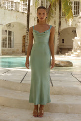 MARGOT COWL MAXI DRESS - SAGE