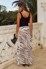 Farrah Thigh Slit Maxi Skirt - Cici White