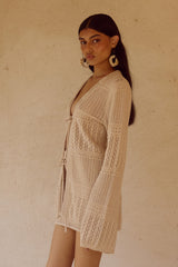 Riley Sleeved Knit Top - Sand