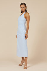 Saphira Long Midi Dress - Ice Blue