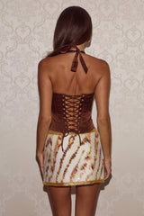 Tegan Halter Bustier - Chocolate