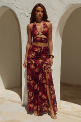 Valletta Handkerchief Maxi Skirt - Eliana Red