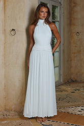VANESSA HIGH NECK MAXI DRESS - WHITE
