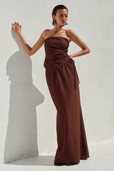 COMALIE MAXI SKIRT - CHOCOLATE