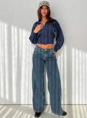 Shanna Relaxed Low Rise Jeans Acid Raw Wash