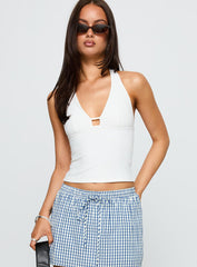 Impress Me Halter Top White