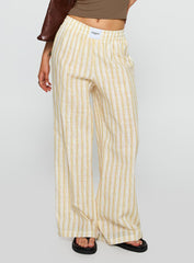 Beach House Pants Yellow Stripe