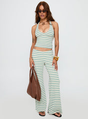 Anora Halter Wide Leg Set Blue / White Stripe