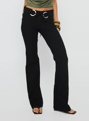 Twinflame Low Rise Hardware Pants Black