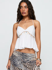 Calgary Bead Trim Top White