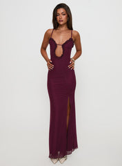 Soulina Ruched Maxi Dress Purple