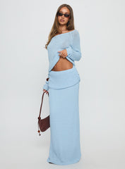 Tessira Boucle Maxi Skirt Blue