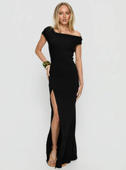 Corlee Draped Tie Back Maxi Dress Black