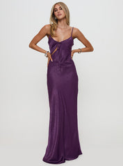 Linger Bias Cut Maxi Dress Purple